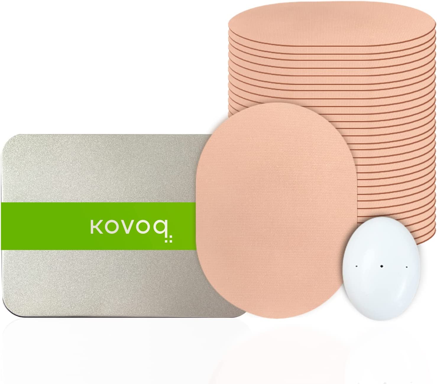Kovoq Dexcom G6 Adhesive Patches, 25 Waterproof Adhesive Patches + 1  Reusable Hardshell Cover, No Glue on Sensor, Sweatproof, Breathable(Tan)